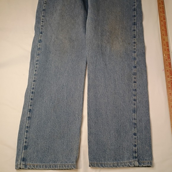 Vtg 91 Levis 505 Regular Fit Straight 38x36 (36x32) Denim Blue Jeans Zip Fly USA - Picture 3 of 16